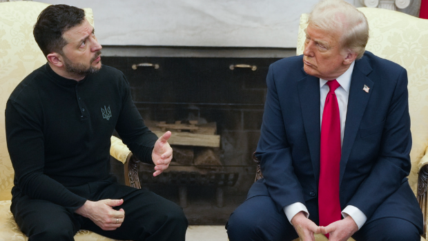 美國總統特朗普與烏克蘭總統澤連斯基（Volodymyr Zelensky）2月28日在華盛頓白宮橢圓形辦公室攤牌