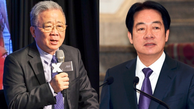 栗正杰(左)為評論賴清德(右)兒服役一事，遭賴方喊告而道歉