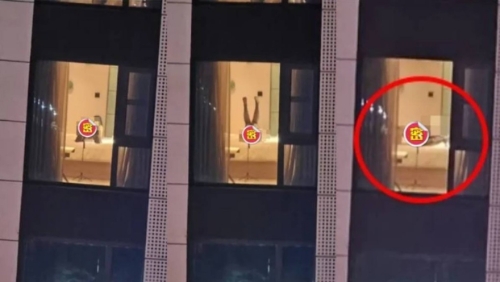 安徽有女子疑忘記拉好窗簾拍色情片，遭對面居民拍下在網上熱傳。