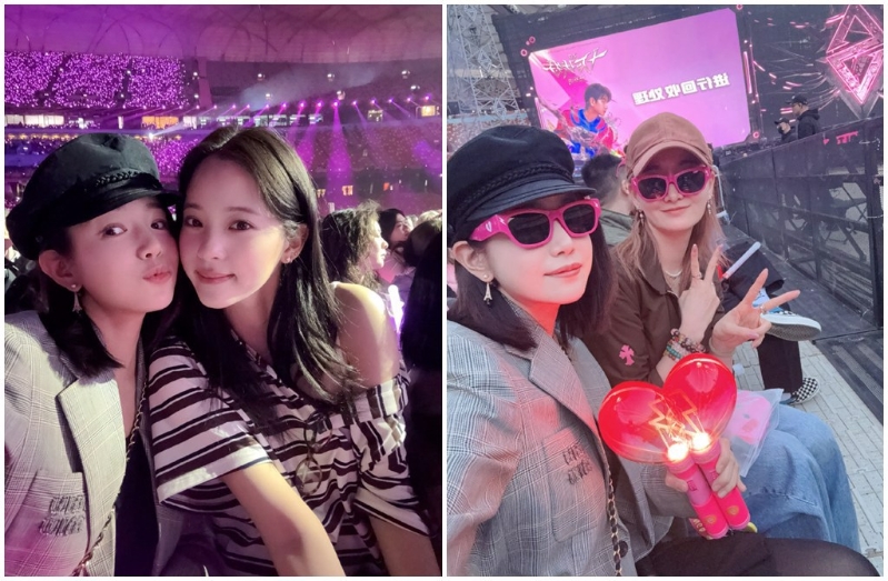 陳妍希與歐陽娜娜等友人相約看演唱會。（圖／陳妍希michelle 微博）