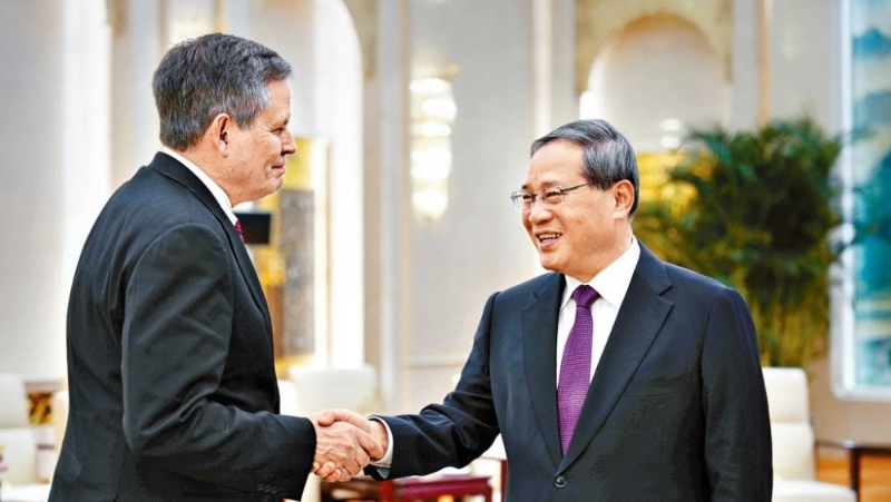 總理李強前日會晤美參議員戴安斯。