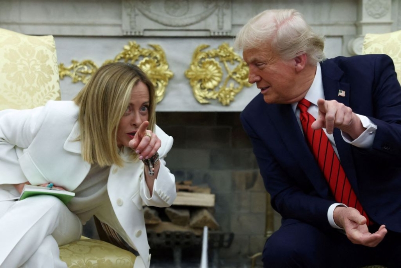 特朗普接見意大利總理梅洛尼