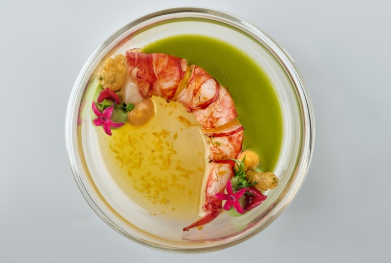 Torched Carabinero with Kumquat Kosho Torched Carabinero with Kumquat Kosho