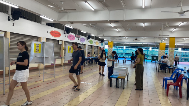圖為新加坡當地投票站。