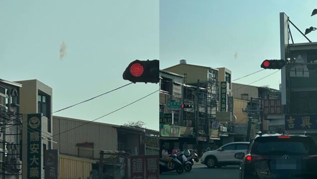 4月30日臺南基地IDF于飛行訓練中，干擾飛彈用的火焰彈突自行擊發，事發后于天空中留下一團煙霧。