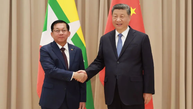 習近平主席會見緬甸領導人敏昂萊。