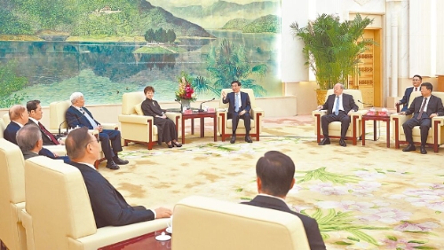 王滬寧會見臺方代表