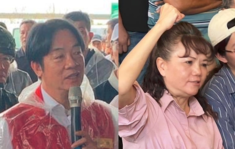 賴清德(左)2024大選獲4成選票，但在陳玉鈴(右)罷免案，挺綠僅開出選區1成選票。