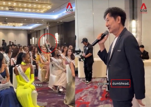 在泰國舉辦的環球小姐現場，一名高層辱罵佳麗“笨蛋”，引發選手們不滿紛紛離場。