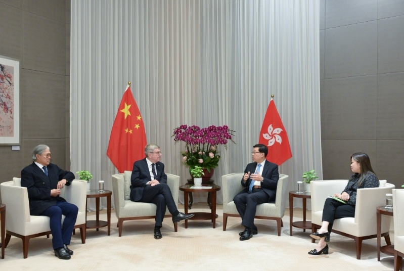 李家超指，特區政府致力為全球體育發展作出更大貢獻。